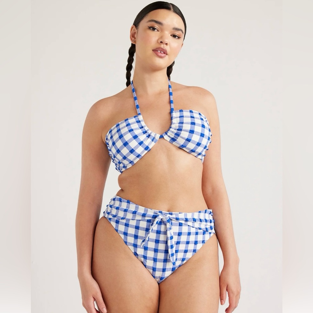 No Boundaries Juniors Bandeau Bikini swim top (M) & Matching bottoms (L)